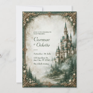 Emerald Mist Castle Wedding Invitation