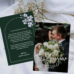Emerald Modern Script Photo Thank You Card