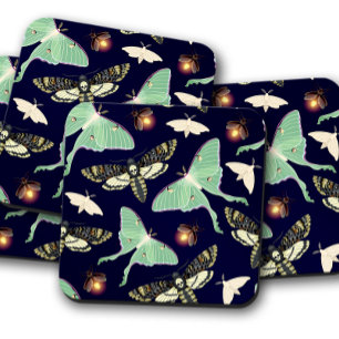 Emerald Moth Garden Nature-Inspired Cork Coaster