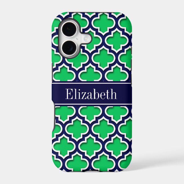 Emerald Navy Moroccan #5DS Navy Name Monogram (Back)