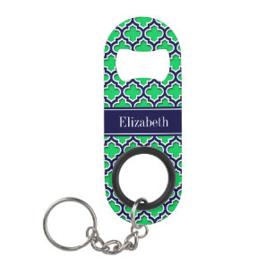Emerald Navy Moroccan #5DS Navy Name Monogram Keychain Bottle Opener