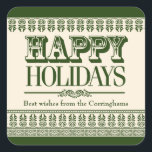 Emerald Ornate Borders Holidays Sticker<br><div class="desc">Today's Best Award - October 30,  2011
Ornate emerald green borders make striking and festive edges for this holiday sticker. Versatile enough for any special holiday. Great to use as envelope or package seals,  or use as a gift tag/sticker. Available in alternate colours with matching products. 



 


com</div>