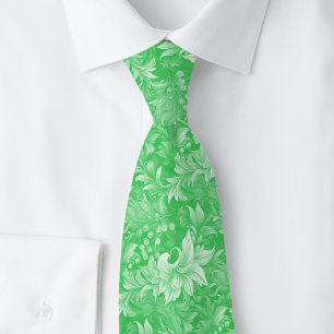 Emerald Ornate Botanical Tie