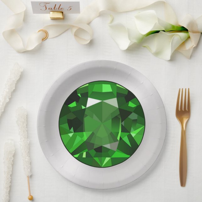 Emerald Paper Plate (Wedding)