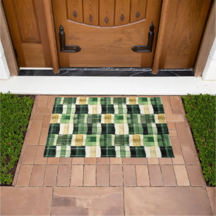 Emerald Patchwork Plaid Doormat