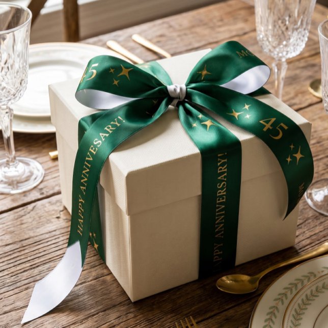 Emerald Personalized Anniversary Gift Satin Ribbon (Creator Uploaded)