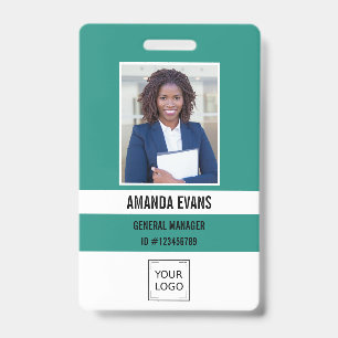 Emerald Photo Employee Logo or QR CODE Security Badge