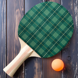Emerald Plaid Ping Pong Paddle
