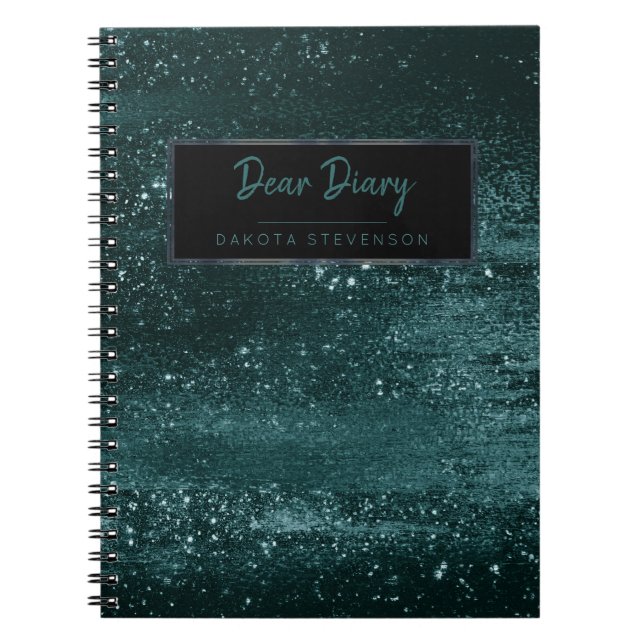 Emerald Poetry | Name Deep Green Jade Shamrock Notebook (Front)