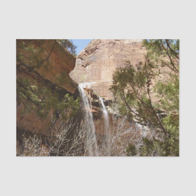 Emerald Pool Falls I from Zion National Park Tissue Paper (Front)