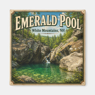 Emerald Pool White Mountains NH Vintage Scenic Magnet