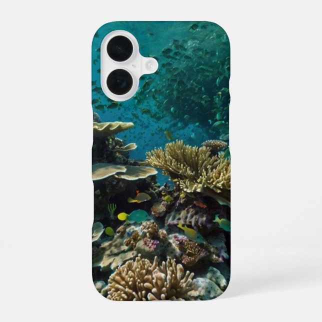 Emerald Reef Garden iPhone 16 Case (Back)