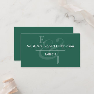 Emerald Reverse Ampersand Wedding | Table Seating Place Card