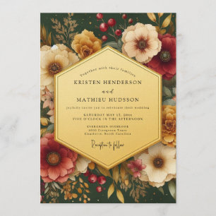 Emerald Rich Botanical Wedding Invitation