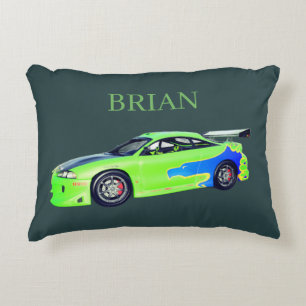 Emerald Roadrunner of the Verdant Horizon Accent Pillow