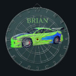 Emerald Roadrunner of the Verdant Horizon Dartboard<br><div class="desc">Emerald Roadrunner of the Verdant Horizon captures the dynamic spirit of a sleek green car gliding through open space. Its vibrant color reflects energy, freshness, and a sense of freedom, while the smooth lines and polished surface evoke motion even at rest. This concept blends nature‑inspired tones with modern automotive elegance,...</div>