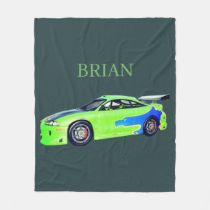 Emerald Roadrunner of the Verdant Horizon Fleece Blanket