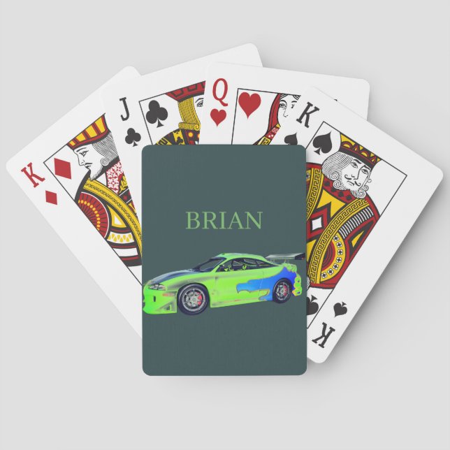 Emerald Roadrunner of the Verdant Horizon Playing Cards (Back)