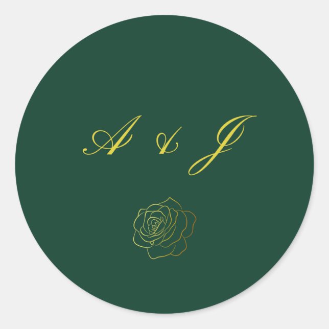Emerald Romance wedding Classic Round Sticker (Front)