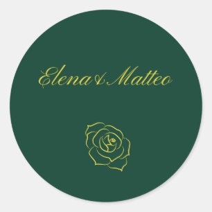 Emerald Romance wedding stickers