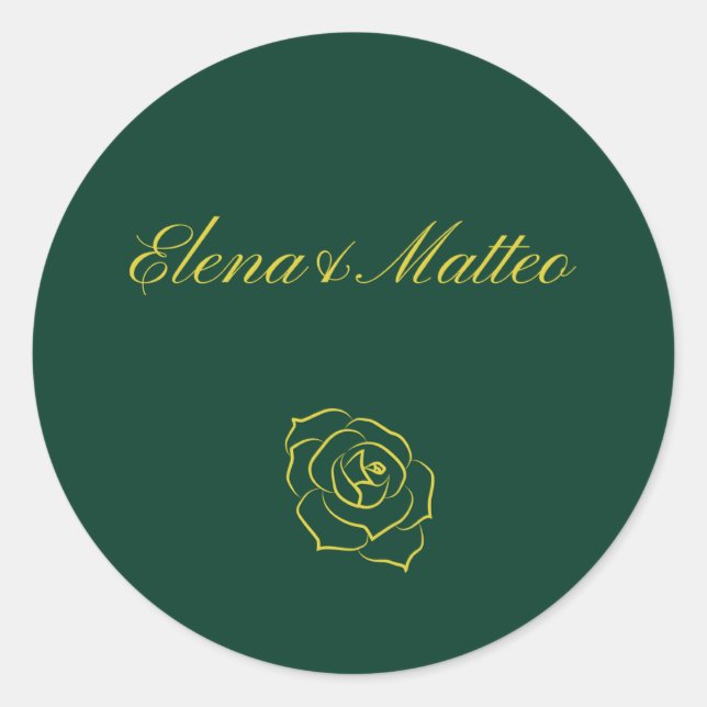 Emerald Romance wedding stickers  (Devant)