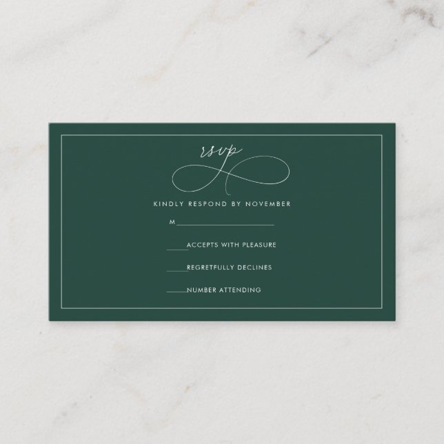 Emerald RSVP Enclosure Card (Front)