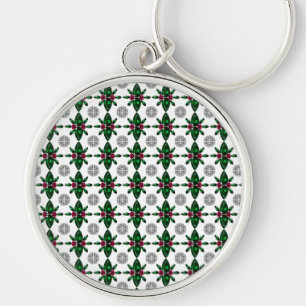 Emerald Ruby Diamond Gemstone Art Red Green Keychain