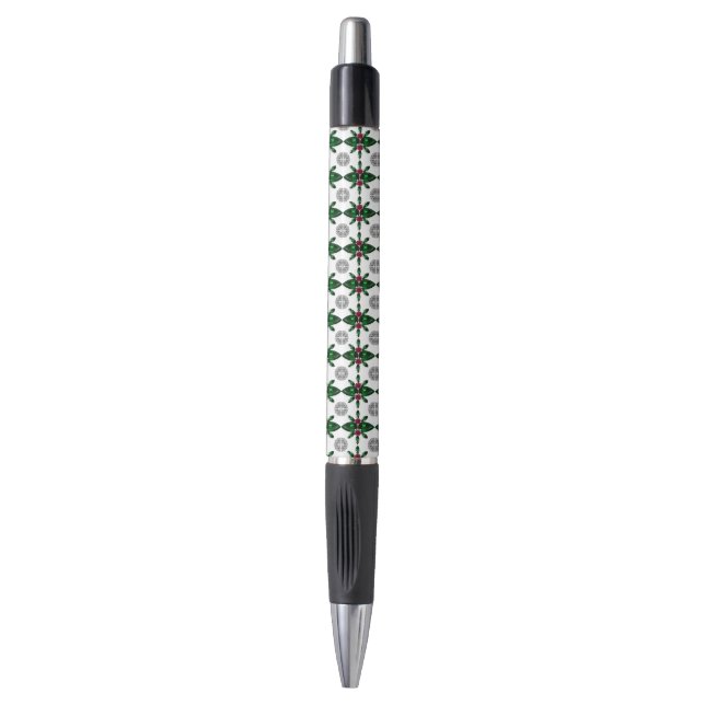 Emerald Ruby Diamond Gemstone Art Red Green Pen (Front Vertical)