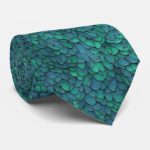 Emerald Scale Pattern Neck Tie