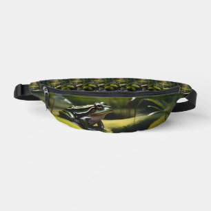 Emerald Serenity: A Green Frog by the River, Fanny Pack