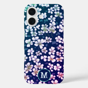 Emerald Shamrock Tapestry: Dark Green Delight iPhone 16 Case