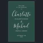 Emerald Signature Script Wedding Program<br><div class="desc">Emerald green signature script wedding program featuring chic modern typography,  this stylish wedding program can be personalized with your special wedding day information. Designed by Thisisnotme©</div>