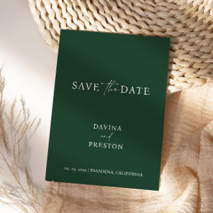 Emerald Simple Wedding Script Modern Photo  Save T The Date