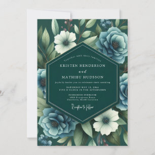 Emerald Slate Nocturne Wedding Invitation