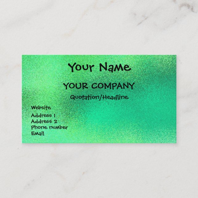 Emerald Sparkle - business card template (Front)