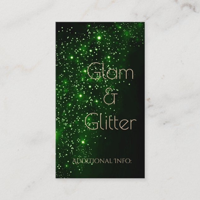 Emerald Sparkle Carte de visite 2 (Devant)
