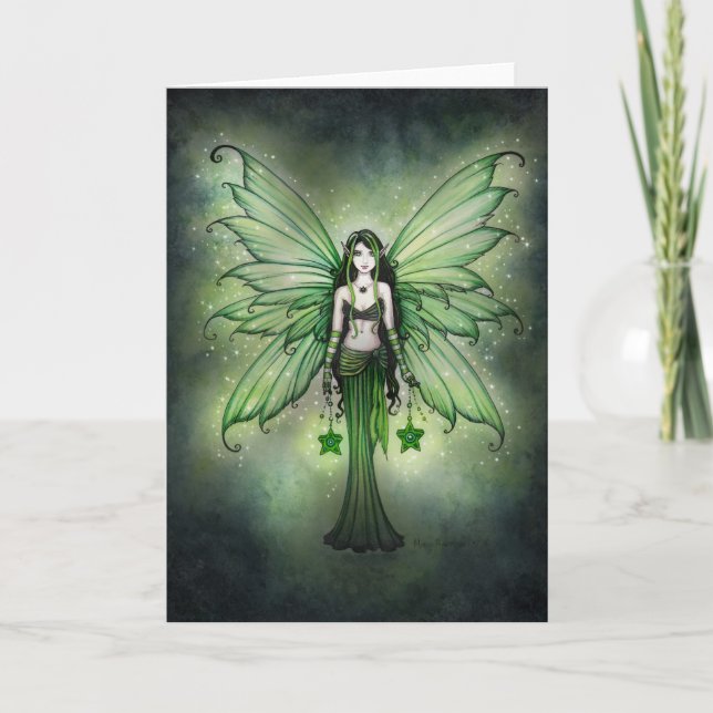 Emerald Star Christmas Fairy Card (Front)