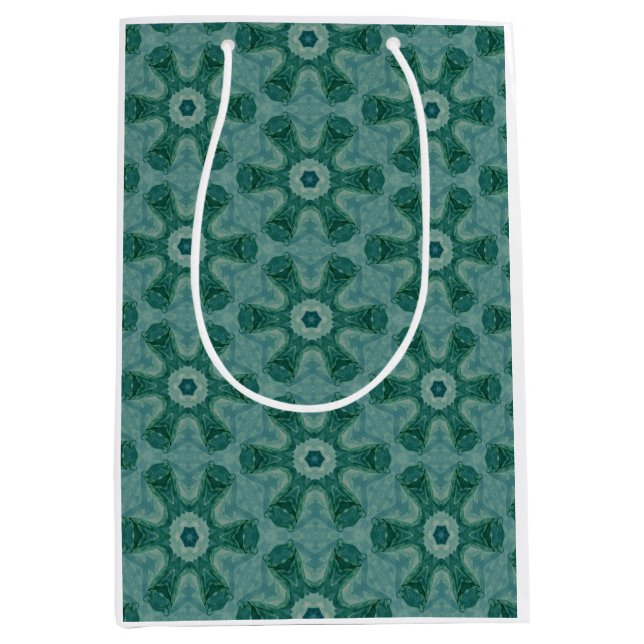 Emerald Starburst Kaleidoscope Medium Gift Bag (Front)