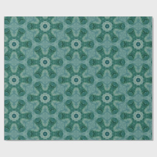 Emerald Starburst Kaleidoscope Wrapping Paper