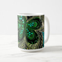 Emerald Teal Mandala Flower Decorative Art Mug