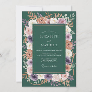 Emerald Terracotta Vine Wedding Invitation