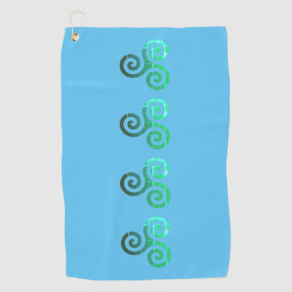 Emerald Triskele Ancient Celtic Symbol Golf Towel