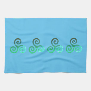 Emerald Triskele Ancient Celtic Symbol Kitchen Towel