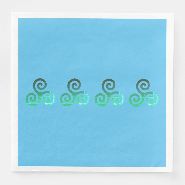 Emerald Triskele Ancient Celtic Symbol Napkin (Front)