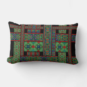 Emerald Twilight Stained Glass Lumbar Pillow