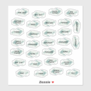 Emerald Watercolor Herb and Spice Labels