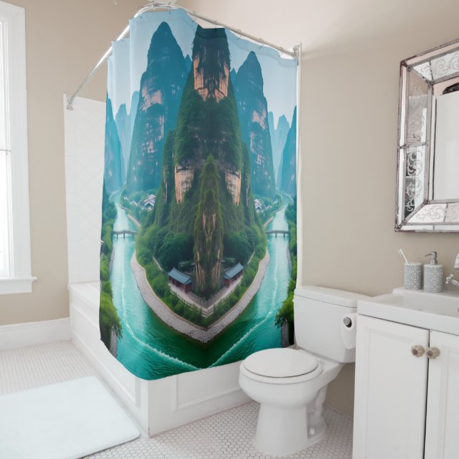Emerald Waters & Mountain Views – Scenic Bathroom  (In Situ)