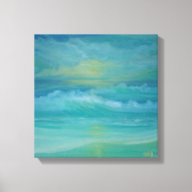 Emerald Waves Canvas Print (Front)