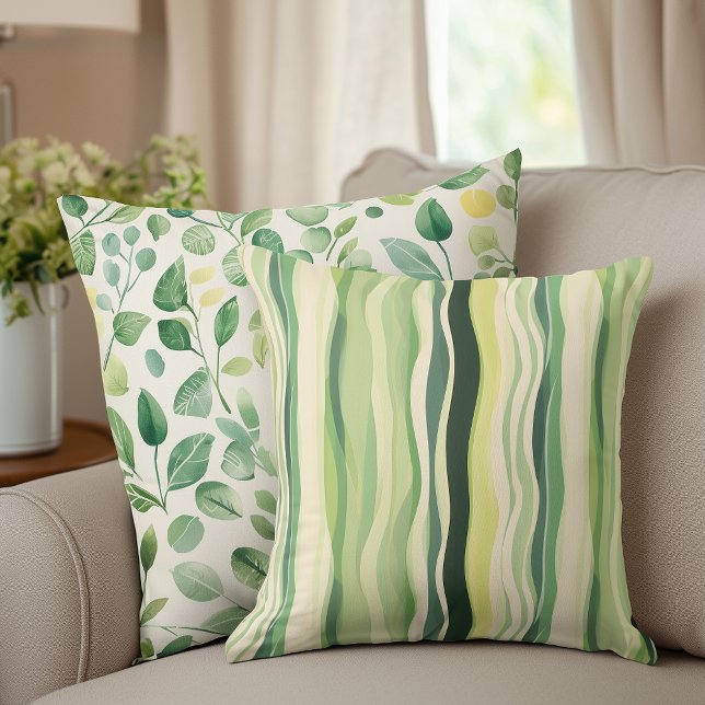 Emerald Waves Throw Pillow (Creator Uploaded)
