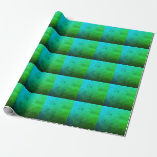 Emerald Waves: Unique Green and Blue Wrapping Paper